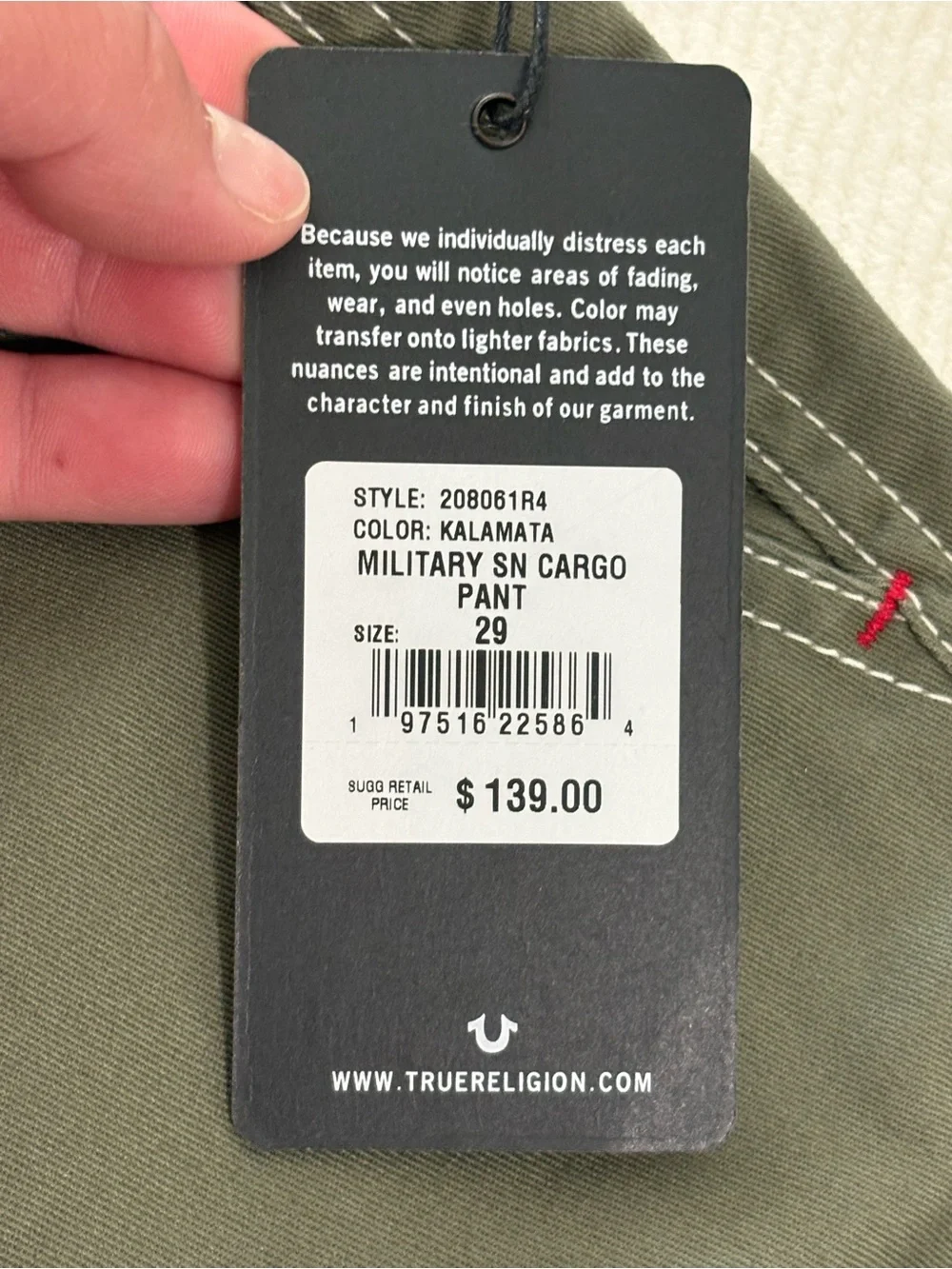 True Religion classic cargo